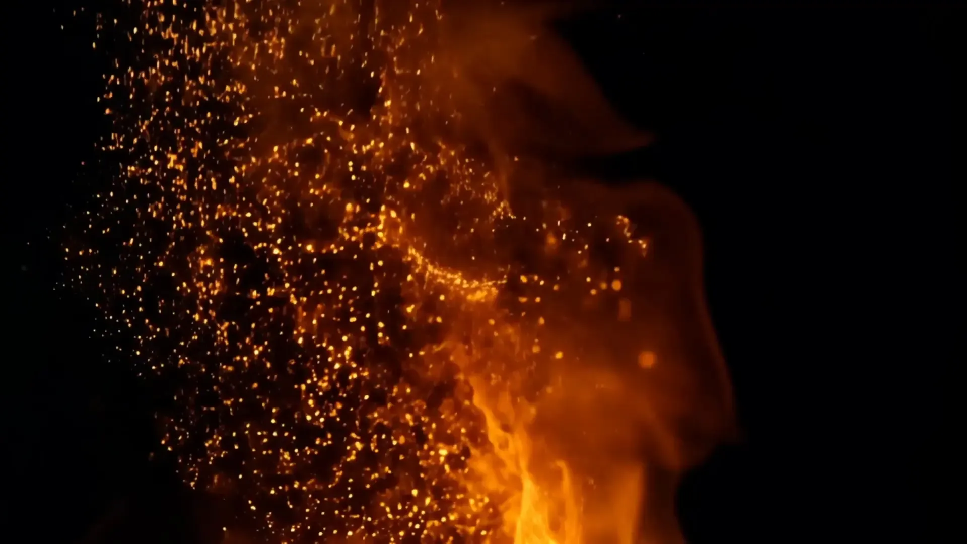 Intense Fire Sparks Overlay for Dramatic Video Effects